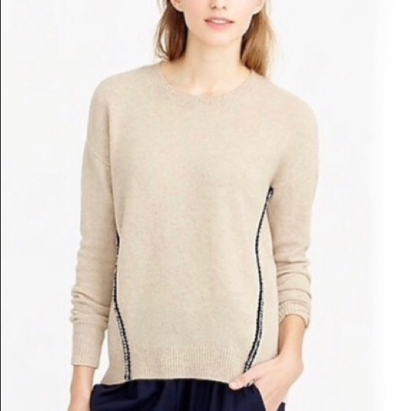 J. Crew Sweaters - J. Crew Metallic Braid Wool Sweater Cream